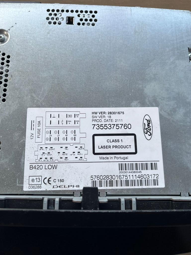 Ford autoradio Delphi B420 LOW 7355375760, Auto diversen, Autoradio's, Ophalen of Verzenden, Gebruikt