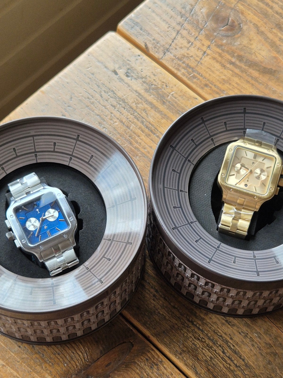 Titanio Scipio Horloge Set - Zilver en Goud, Overige merken, Staal, Staal, Polshorloge