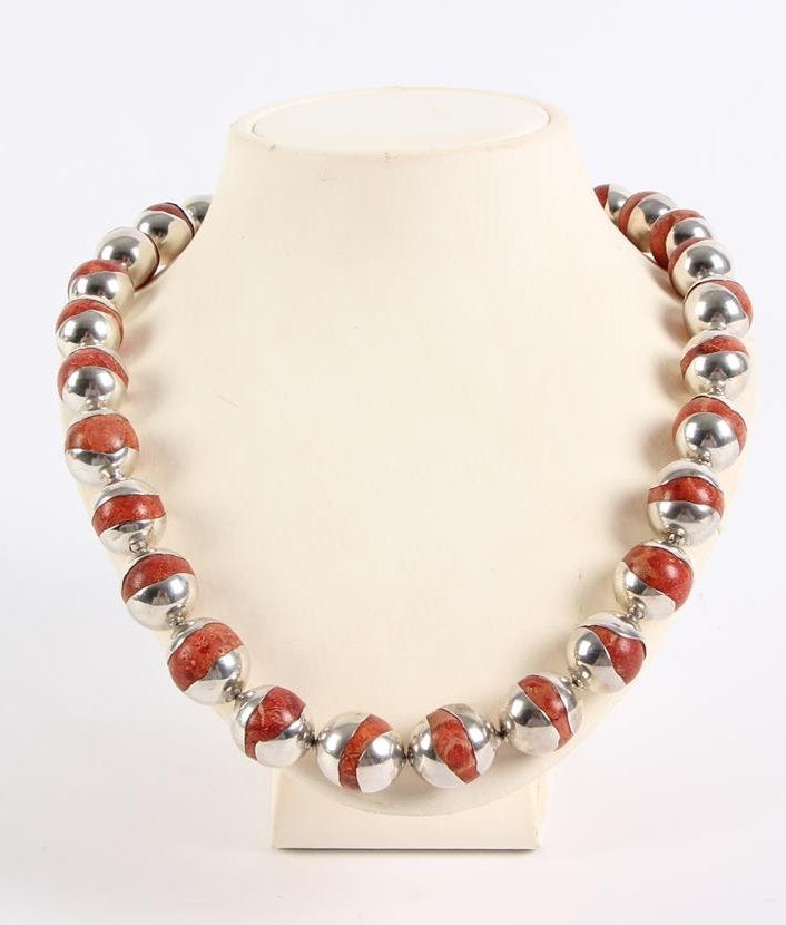 Rode koraal 100% natuurlijk collier ketting 130 g ZELDZAAM, Ophalen, Zilver, Ketting
