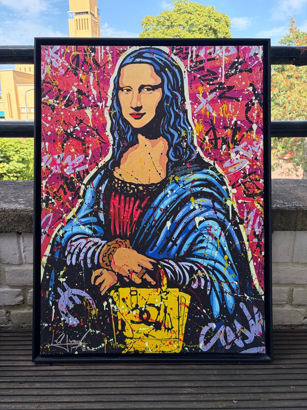 J. Alberto Ricardo - Mona Lisa Giclée #3-10, 80x59.5 ingelij, Antiek en Kunst, Ophalen, Giclée, Ingelijst, Portret