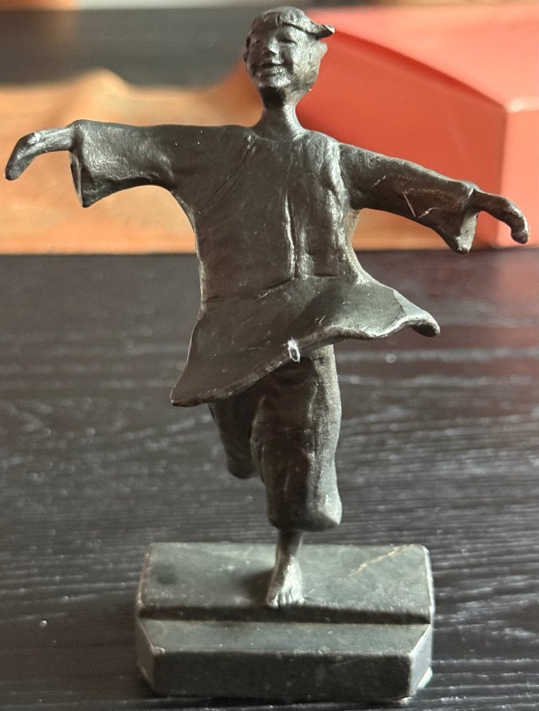 Bronzen beeld “Meisje dansen in de wind” Corry Ammerlaan, Ophalen, Gebruikt, Mens