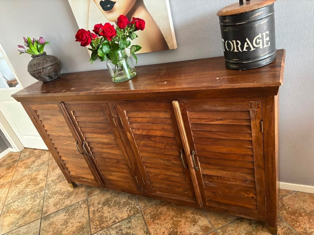 Dressoir, Ophalen, 150 tot 200 cm, Teakhout, Landelijk