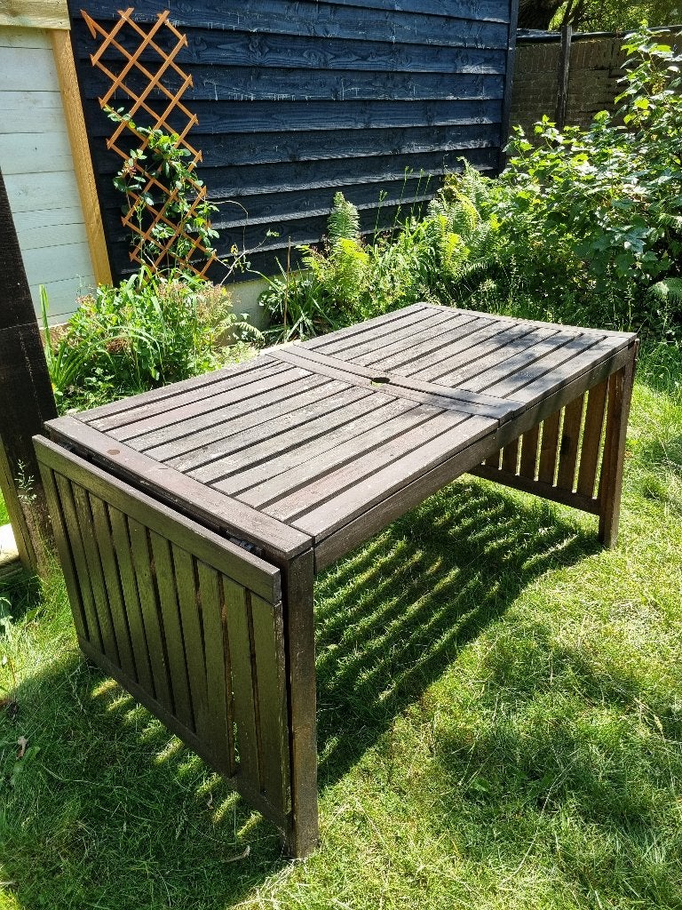 Tuintafel uitklapbaar IKEA Applaro, Ophalen, Gebruikt, Rechthoekig, Hout