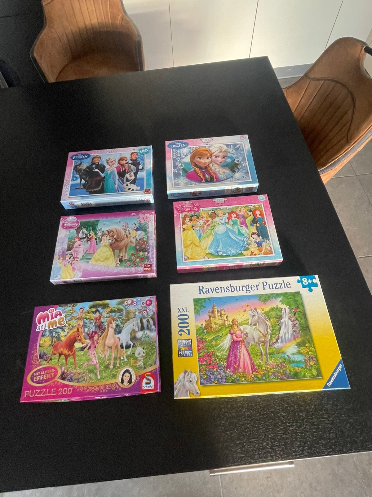 Diverse kinderpuzzels: Frozen, Mia and Me, Disney Prinsessen, Kinderen en Baby's, Ophalen, Meer dan 50 stukjes, Gebruikt, 6 jaar of ouder