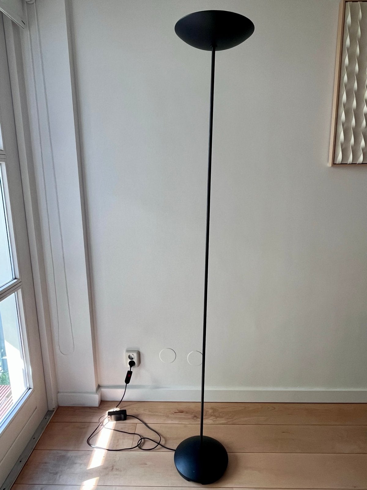 Twee Zwarte vloerlamp met dimmer, Ophalen, Gebruikt, Overige fittingen, Metaal
