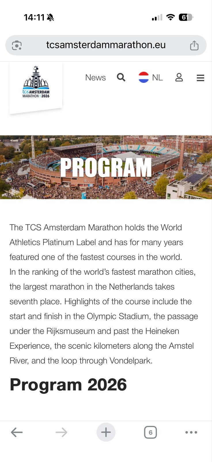 Startbewijs TCS Amsterdam Marathon, Eén persoon, Oktober