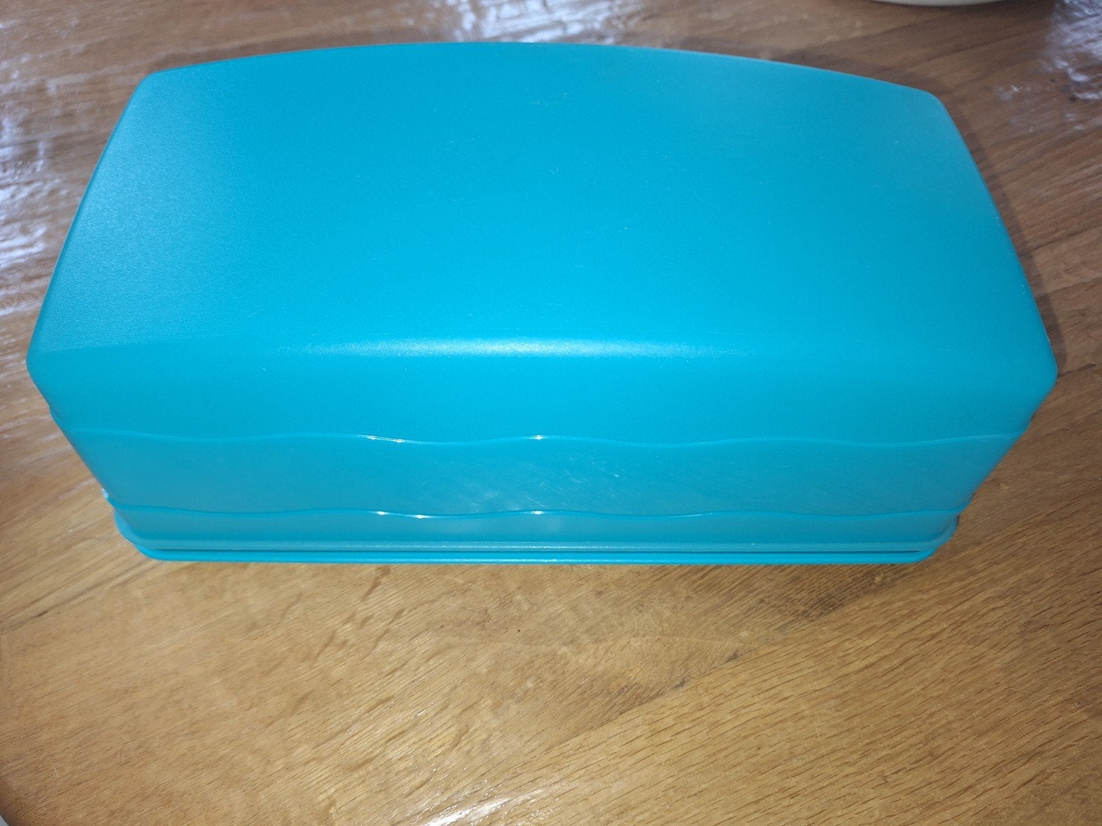 Tupperware Cakedoos - Turquoise, Gebruikt, Bewaardoos, Blauw, Ophalen of Verzenden