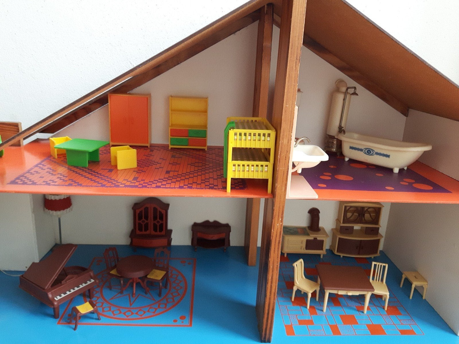 Vintage Poppenhuis met Meubels - Jaren '70, Ophalen, Gebruikt, Poppenhuis