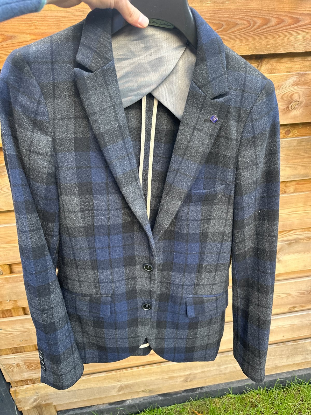 Scotch & Soda geruit colbert - Maat 46 (S), Ophalen of Verzenden, Zo goed als nieuw, Maat 46 (S) of kleiner, Blauw