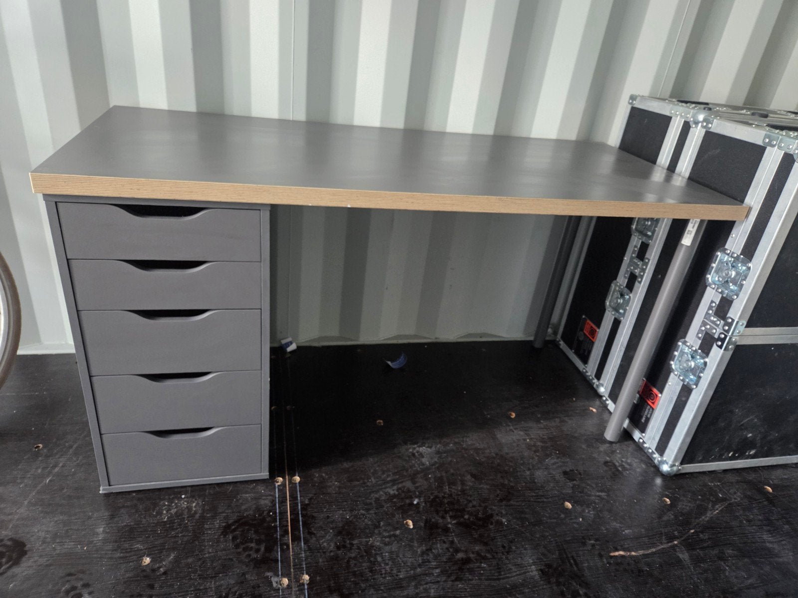 IKEA LAGKAPTEN / ALEX Bureau, grijs/houteffect, Ophalen, Zo goed als nieuw, IKEA