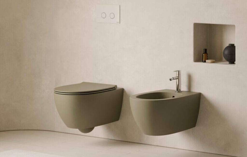 Moderne hangende toiletpot Luca Sanitair - kleur cachmire, Ophalen, Nieuw, Toilet