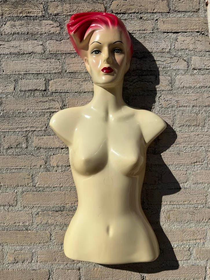 Vintage etalagepop bovenlijf met rood haar - RETIF MV 1000, Ophalen, Gebruikt, ., .