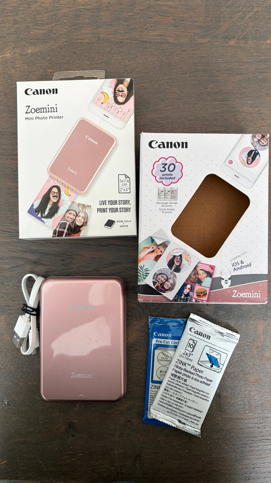Canon Zoemini Fotoprinter - Rose Goud, Gebruikt, Fotoprinter, Kleur printen, Ophalen of Verzenden
