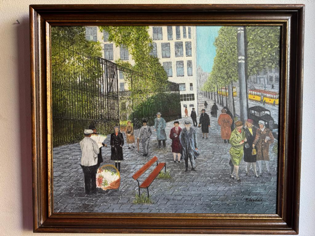 Z.Landest: afb.v.e.haagse binnenstad voorstelling ., Antiek en Kunst, Kunst | Schilderijen | Klassiek, Ophalen