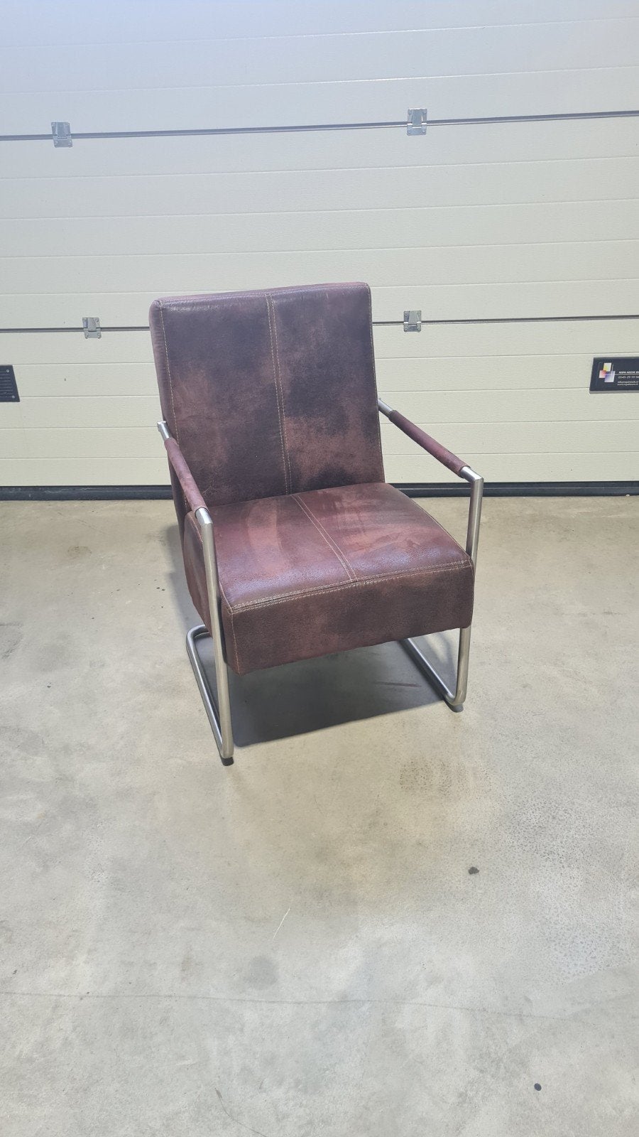 Leren fauteuil, Ophalen, Gebruikt, Bruin, Leer