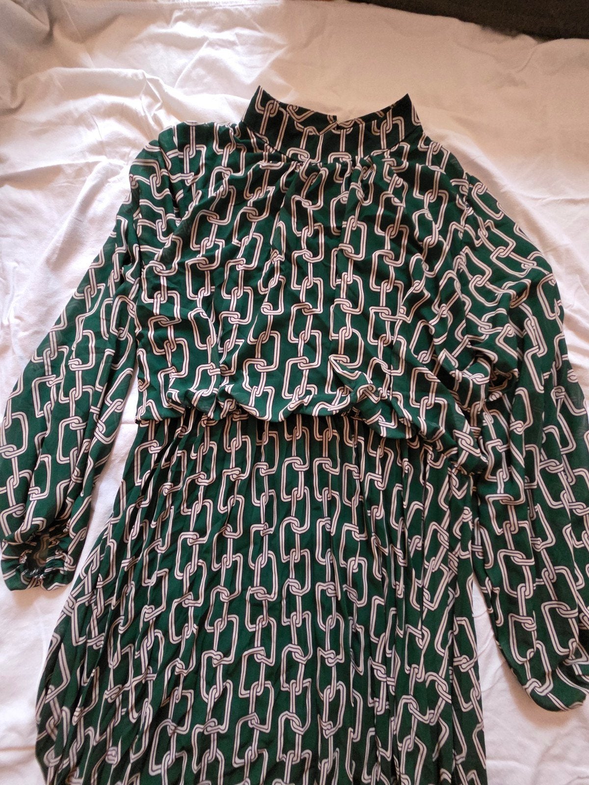 Zino & Judy semi-transparante jurk groen/ecru, maat 48, Kleding | Dames, Maat 46/48 (XL) of groter, Ophalen of Verzenden, Zo goed als nieuw