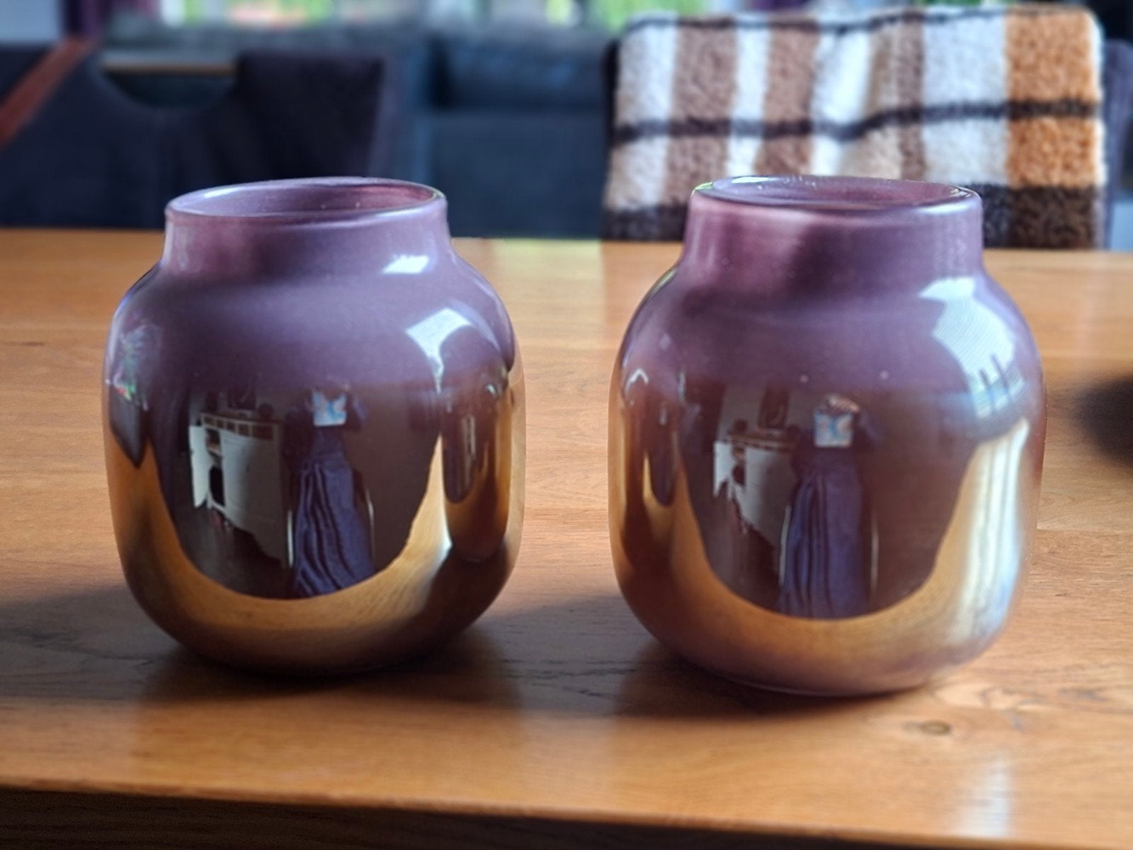 2 glazen sierpotten., Huis en Inrichting, Woonaccessoires | Kandelaars en Kaarsen, Ophalen of Verzenden