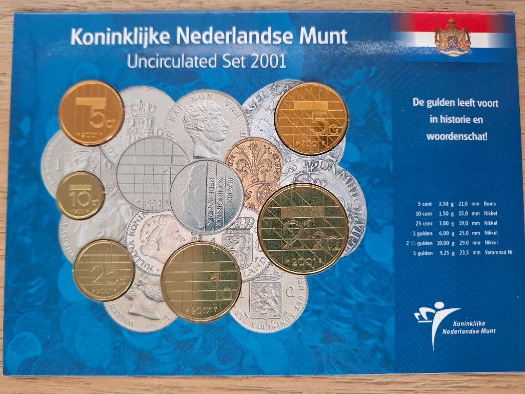 Uncirculated Set 2001 Guldens, Ophalen of Verzenden, Koningin Beatrix, 1 gulden, Setje