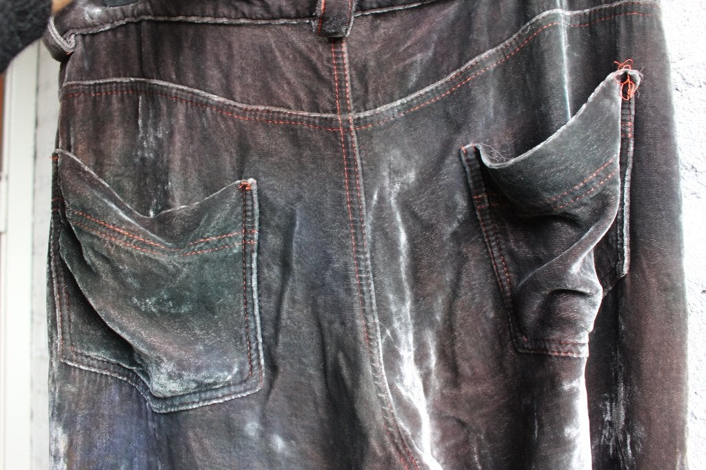 People of the labyrinths velvet broek mt M, Kleding | Dames, Verzenden, Gedragen, Maat 38/40 (M), Grijs