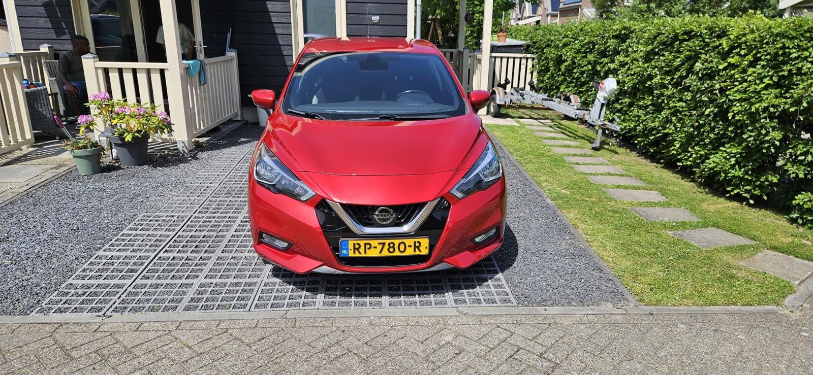 Nissan Micra 0.9 Ig-t 90pk 2018 Rood, Auto's, Voorwielaandrijving, 898 cc, 40 €/maand, 525 kg