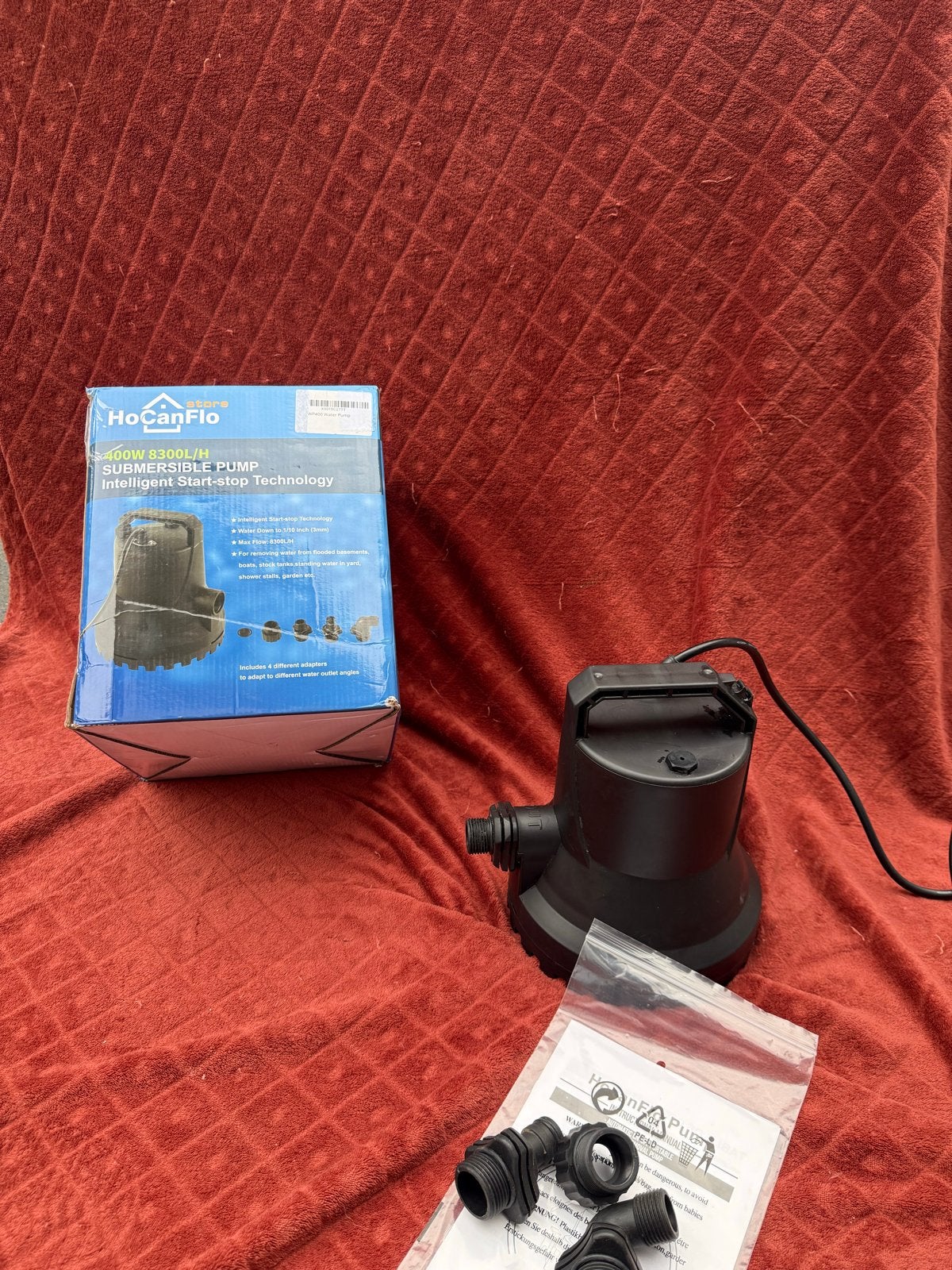 HocanFlo Dompelpomp 400W 8300L/H met intelligente start-stop, Tuin en Terras, Ophalen, Nieuw, Elektrisch, Dompelpomp