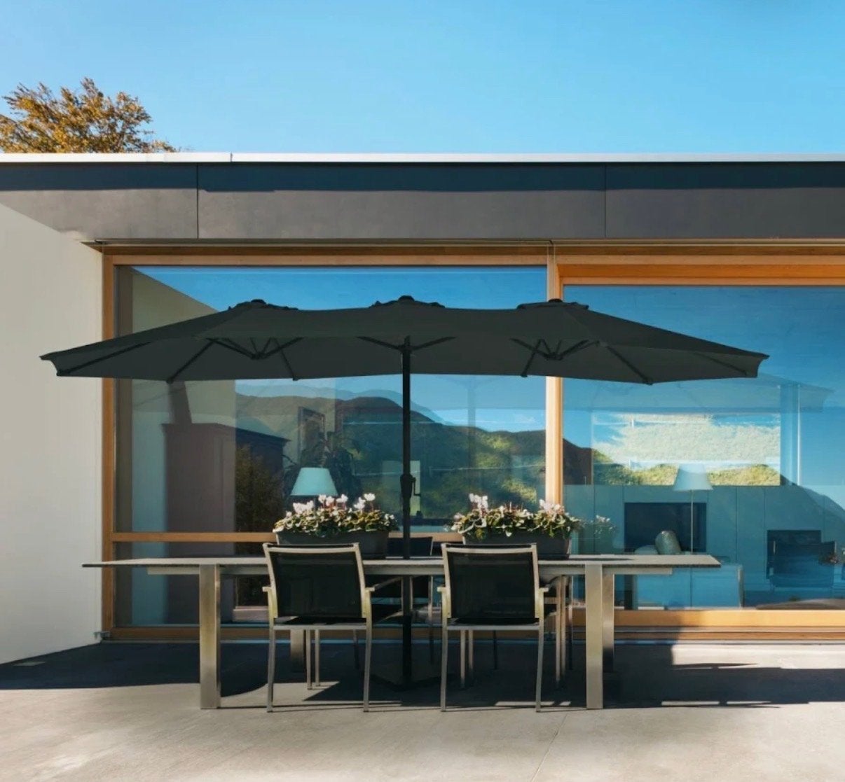VONROC Premium Parasol Iseo 460x270 cm zwart – ongebruikt, Ophalen, Zo goed als nieuw, Lingenstraat 6, 8028 PM Zwolle, Nederland