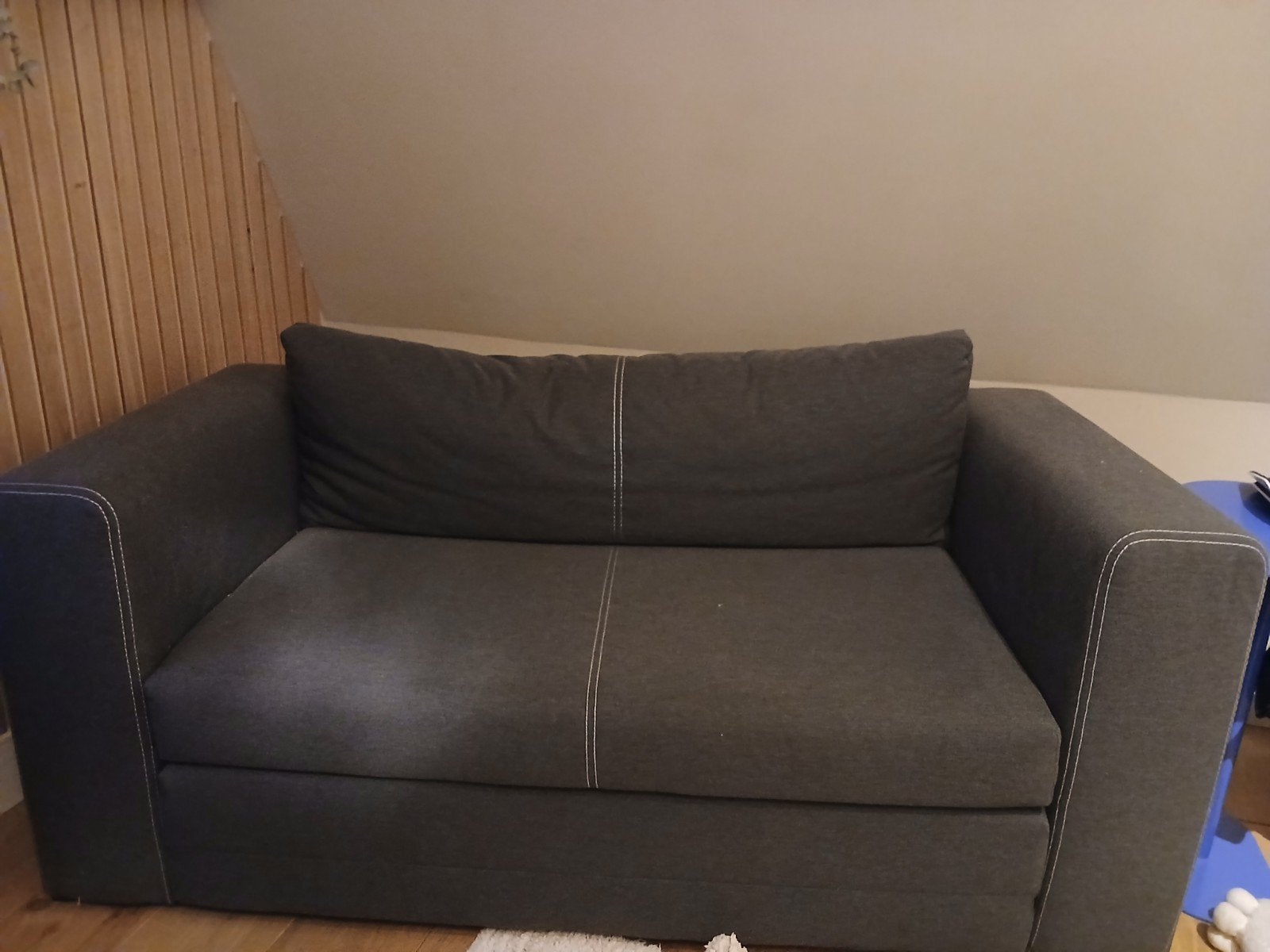 IKEA Askeby 2-zits slaapbank - Compact en Comfortabel, Tweepersoons, Zo goed als nieuw, 200 cm, Grijs