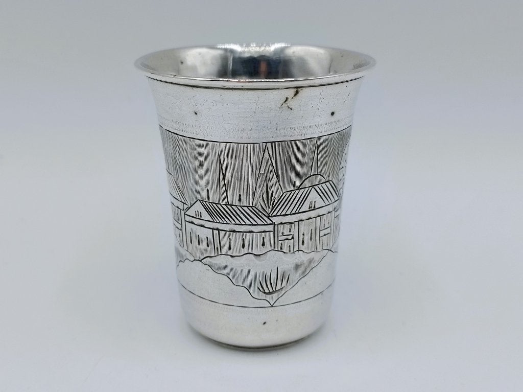 Zilveren kiddush beker, I. Lozinsky, Moskou, 1880, Antiek en Kunst, Verzenden