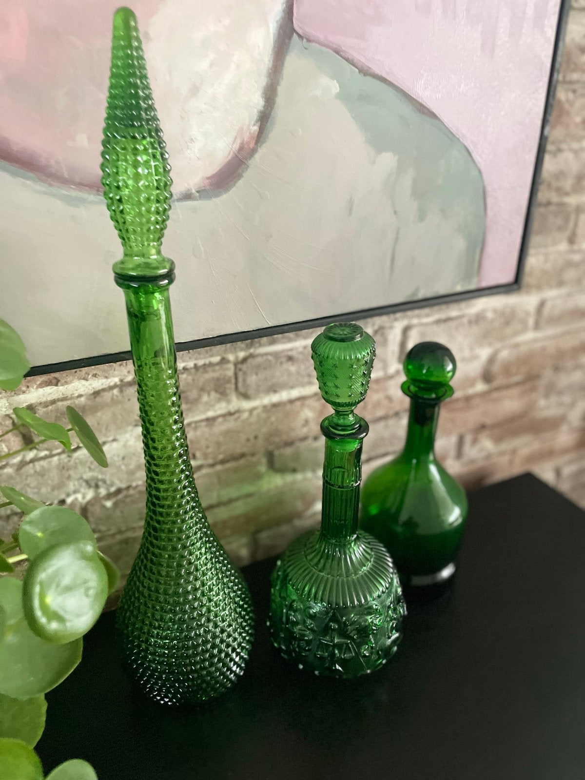 Mooie Empoli fles groen glas, Ophalen of Verzenden