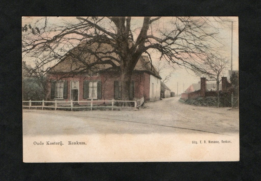 Renkum Oude Kosterij Straatbeeld., Verzamelen, Ansichtkaarten | Nederland, Ophalen of Verzenden, Voor 1920, Ongelopen, Gelderland