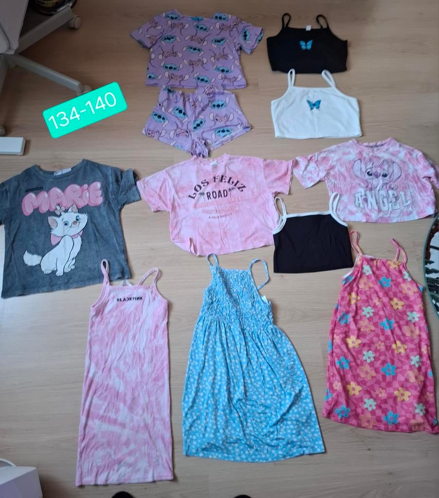 Kledingpakket meisjes 134-140: Jurken, shirts, topjes, Ophalen of Verzenden, Zo goed als nieuw, Primark, Shein, Zara, H&M, Meisje