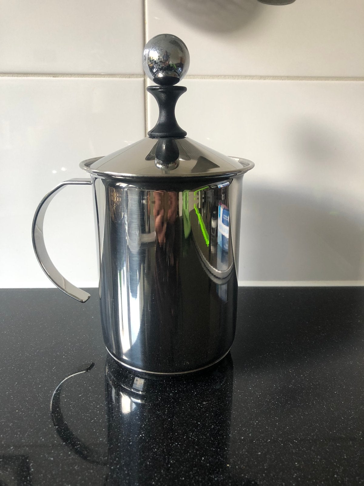 Cappuccino melkopschuimer roestvrij staal, Witgoed en Apparatuur, Melkopschuimers, Ophalen of Verzenden, Handmatige melkopschuimer
