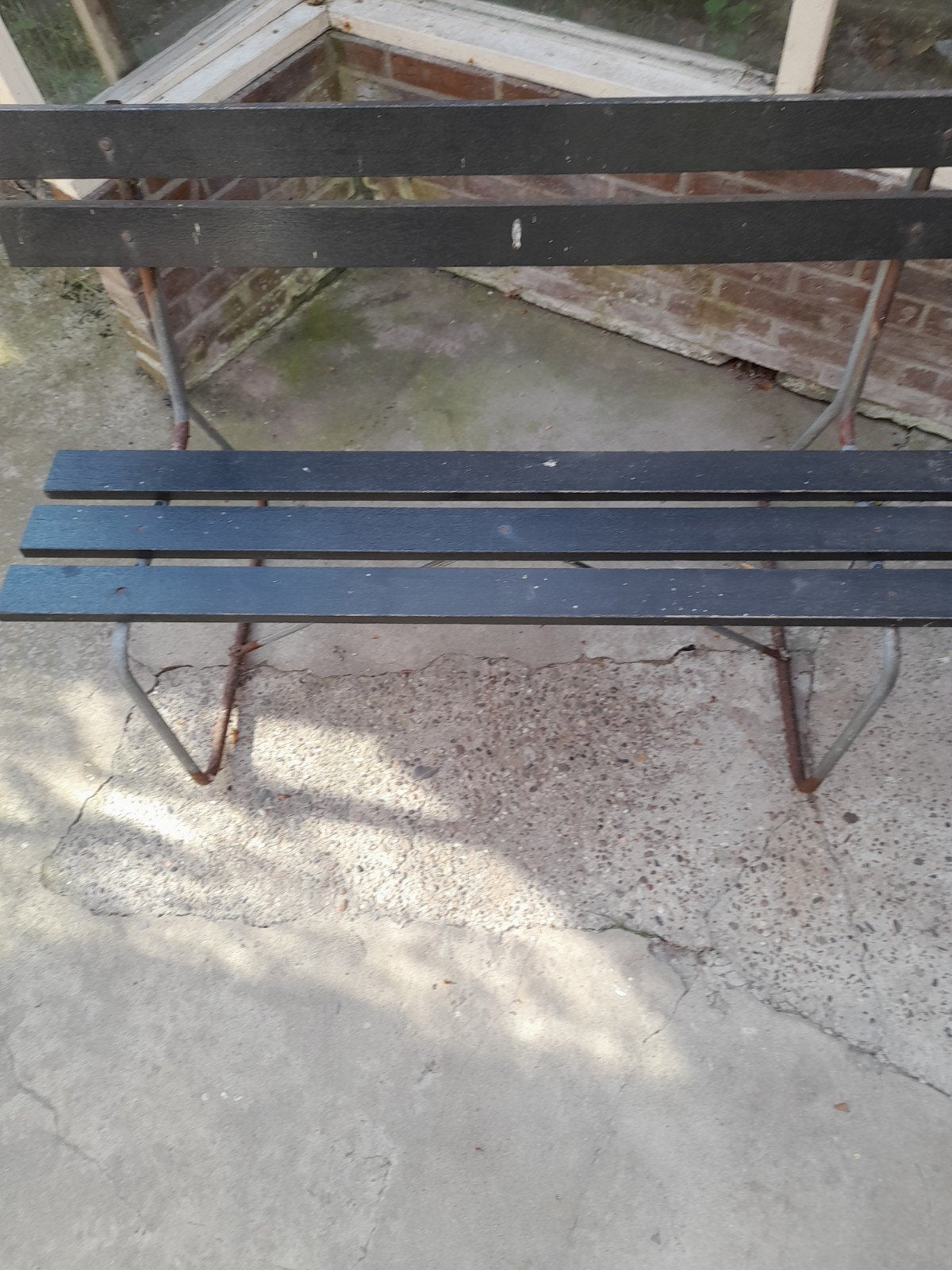 Zitbankje met roestvorming, Ophalen, Gebruikt, Hout