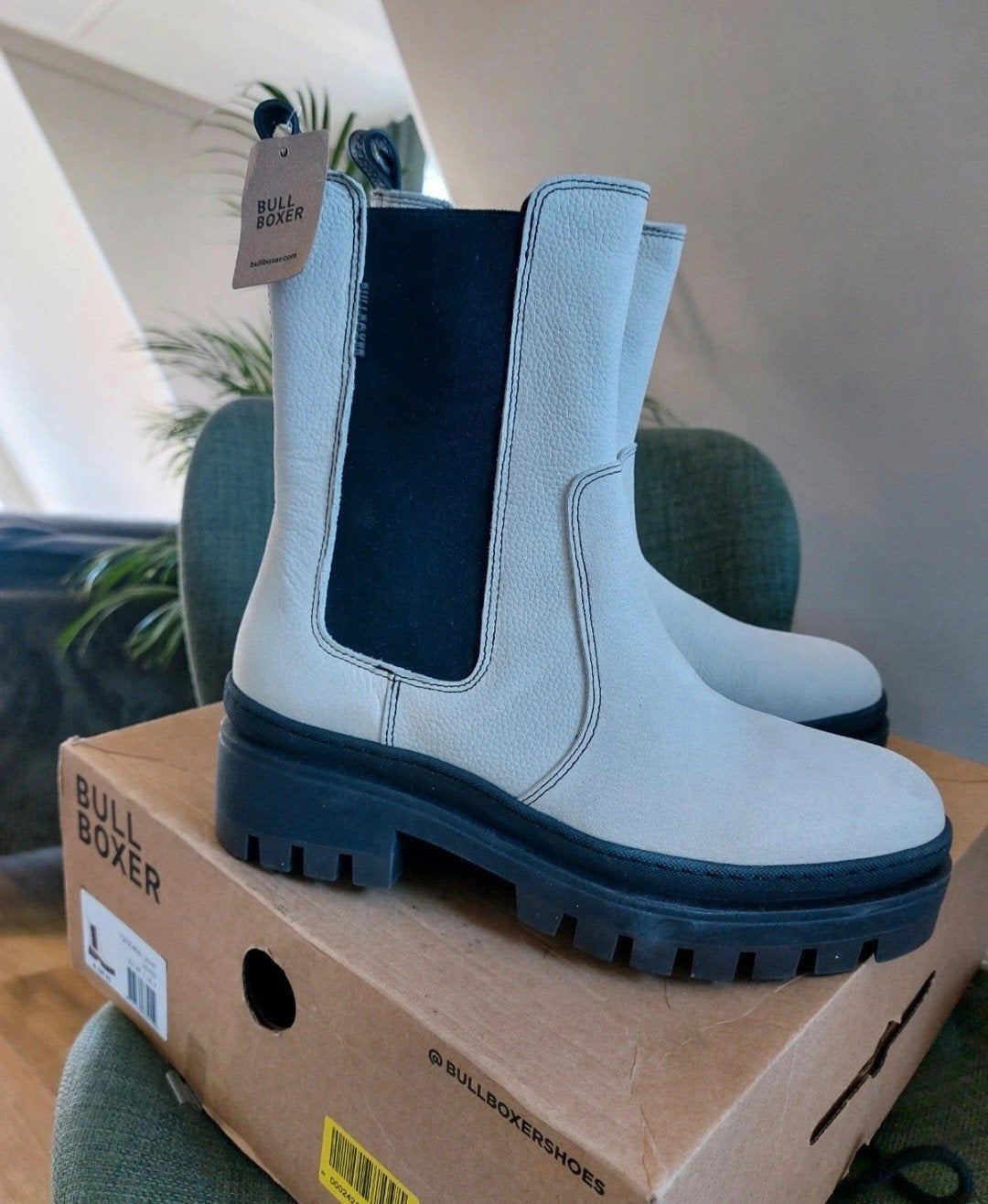 Bullboxer Leren Chelsea Boots - Nieuw met label, maat 39, Kleding | Dames, Schoenen, Wit, Lage of Enkellaarzen, Nieuw, Ophalen of Verzenden
