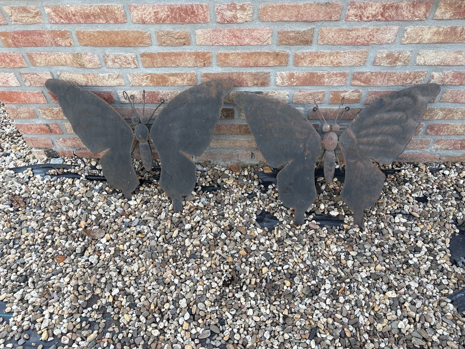 Grote ijzeren vlinders voor decoratie, Tuin en Terras, Ophalen of Verzenden, Gebruikt, Metaal, Dierenbeeld