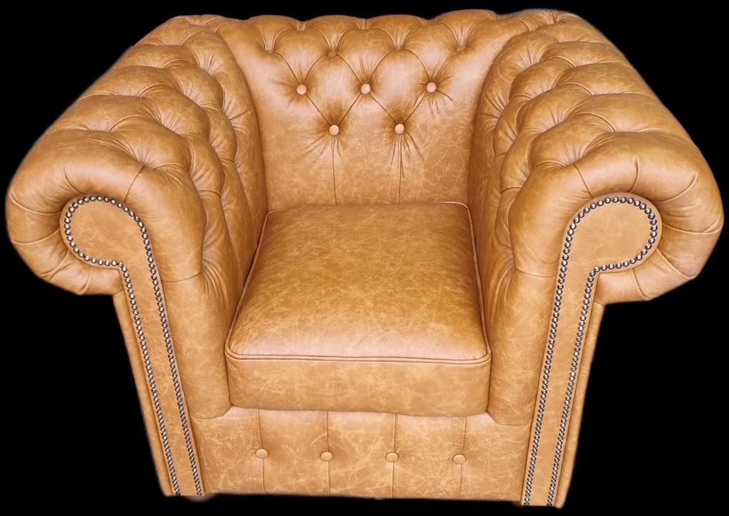 Chesterfield showroommodel club fauteuil + BEZORGING GRATIS, Gebruikt, ., Chesterfield, Ophalen of Verzenden