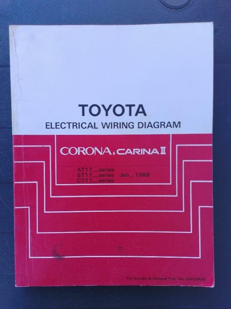 Toyota Carina 88-92 dealer werkplaatsboek Bedradingsschema's, Ophalen of Verzenden, Gelezen, Toyota