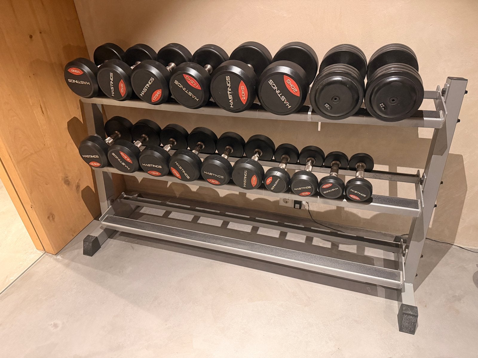 Set van 9 Hastings dumbbells (2.5 kg - 22 kg), Ophalen, Gebruikt, Armen, Dumbbell
