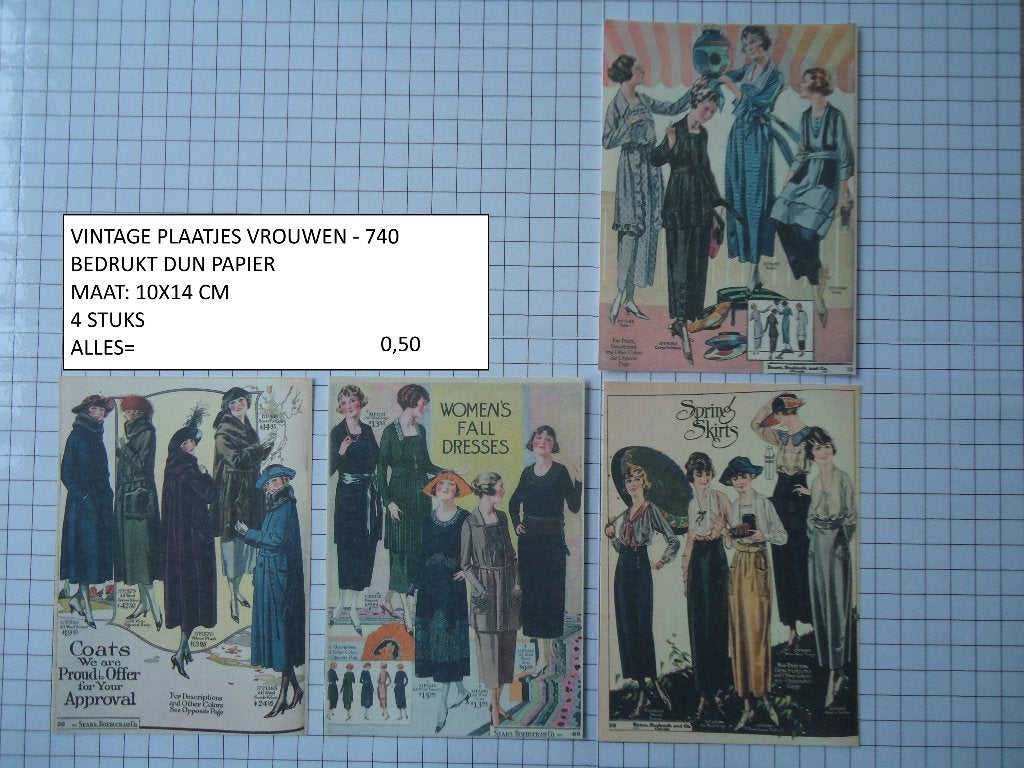 ⚠️nu 0,35: vintage plaatjes vrouwen 740 ( alleen verzenden, Ophalen, Nieuw, Papier of Karton, Overige merken