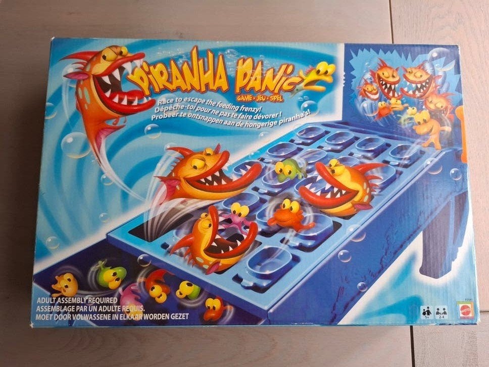 Piranha Panic bordspel - Spannend visvangst spel, Een of twee spelers, Ophalen, Gebruikt, Mattel