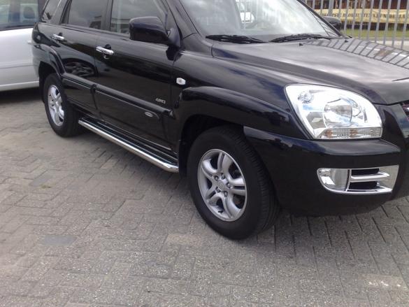 Kia Sportage 2004-2010 Sidebars met aluminium trede, Niet ingevuld, Niet ingevuld, Niet ingevuld