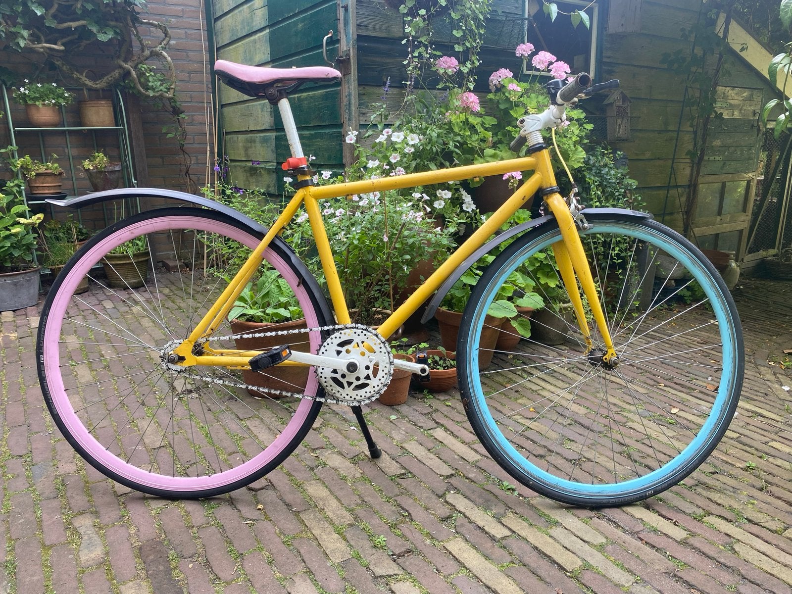 Fixed Gear / Single Speed Fiets (Fixie), Minder dan 10 versnellingen, Gebruikt, Staal, Minder dan 49 cm