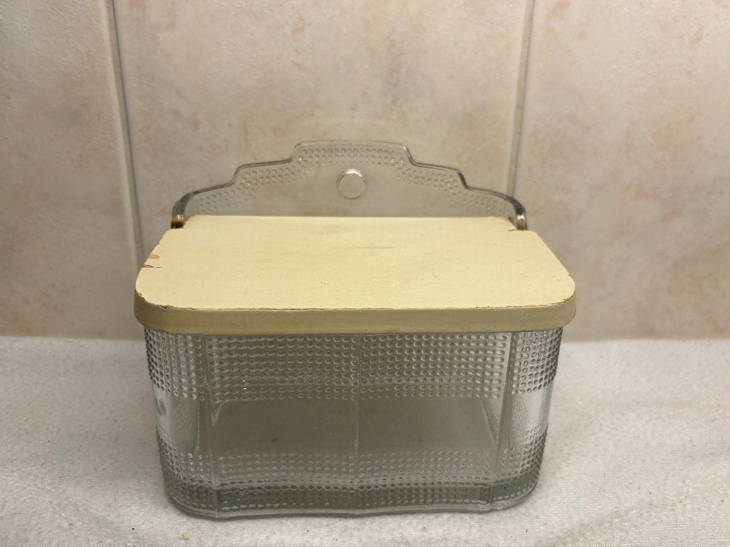 Brocante Glazen Zoutpot, Antiek en Kunst, Ophalen of Verzenden