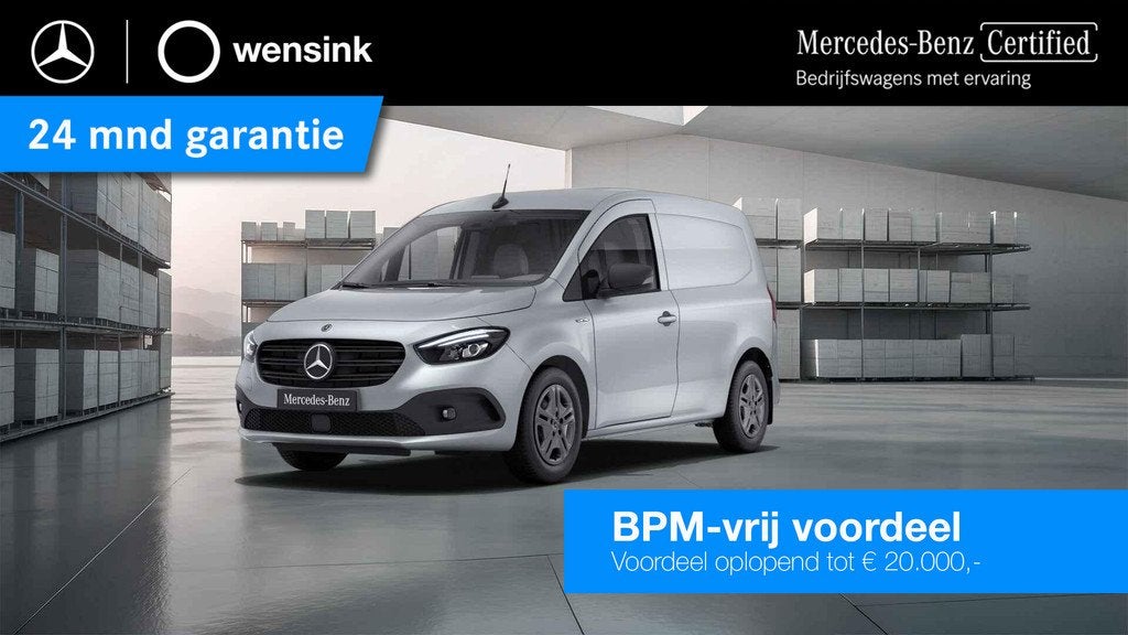 Mercedes-Benz eCitan 51kW L1 PRO | Navigatie | Parkeercamera, Auto's, Bestelauto's, Stof, Gebruikt, Zwart, 122 pk