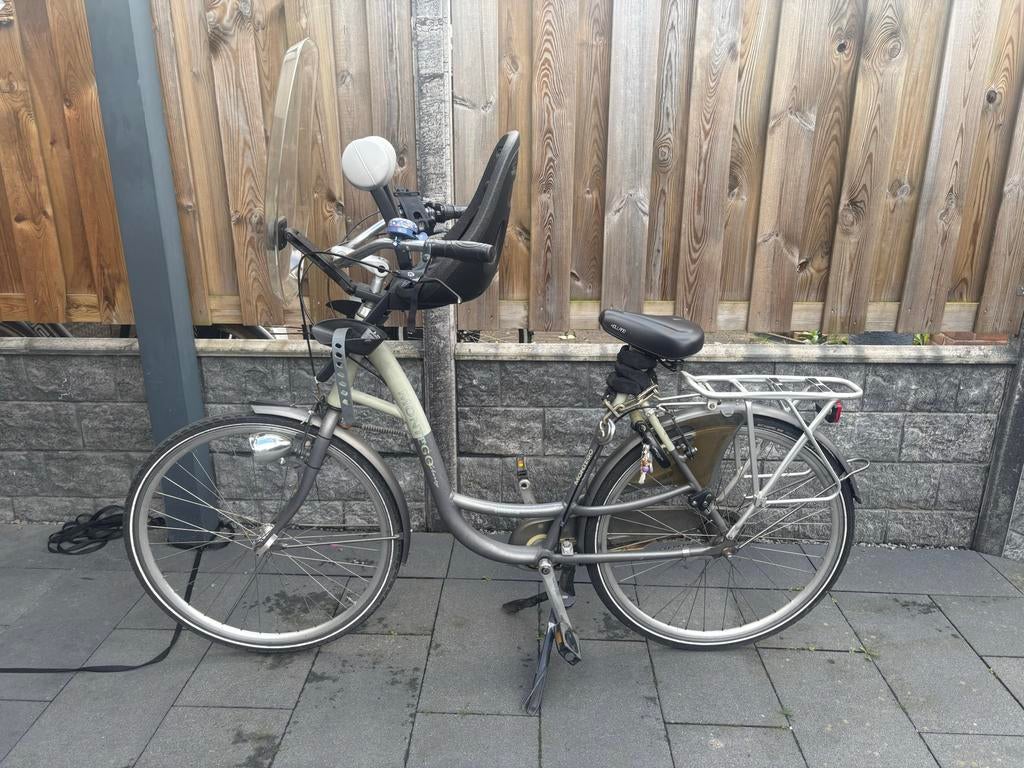Damesfiets Moederfiets Comfortabel & Veilig, Fietsen en Brommers, Fietsaccessoires | Fietsverlichting, Gebruikt, Ophalen