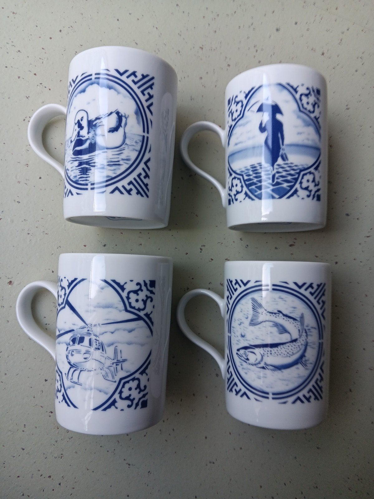 Hema 4x Hugo Kaagman mok porselein, Huis en Inrichting, Overige merken, Ophalen of Verzenden, Zo goed als nieuw, Delftsblauw