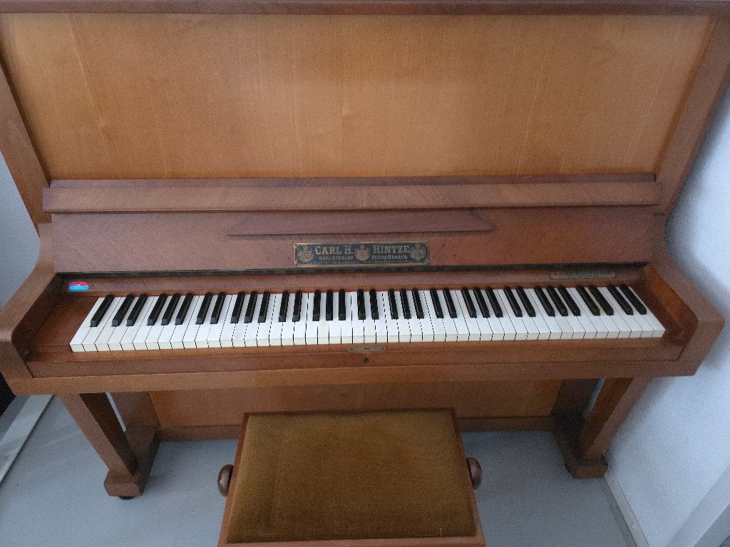 Carl H. Hintze Piano - Vintage Bruin Houten Piano, Ophalen, Gebruikt, Bruin, Piano