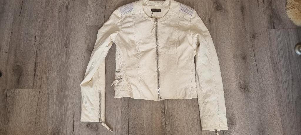 DNA leren jas maat 5 - L nieuw off wit, Kleding | Dames, Ophalen of Verzenden, Nieuw, Maat 42/44 (L), Wit