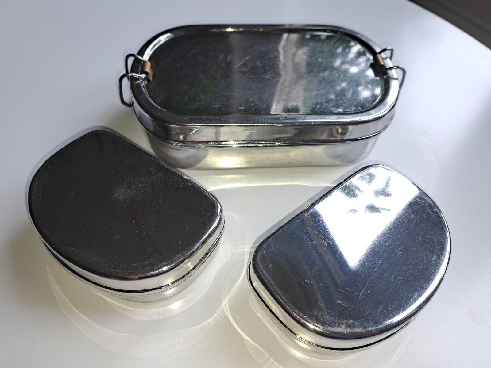 RVS brooddoos / lunchbox Kangra met 2 extra bakjes, Huis en Inrichting, Ophalen of Verzenden