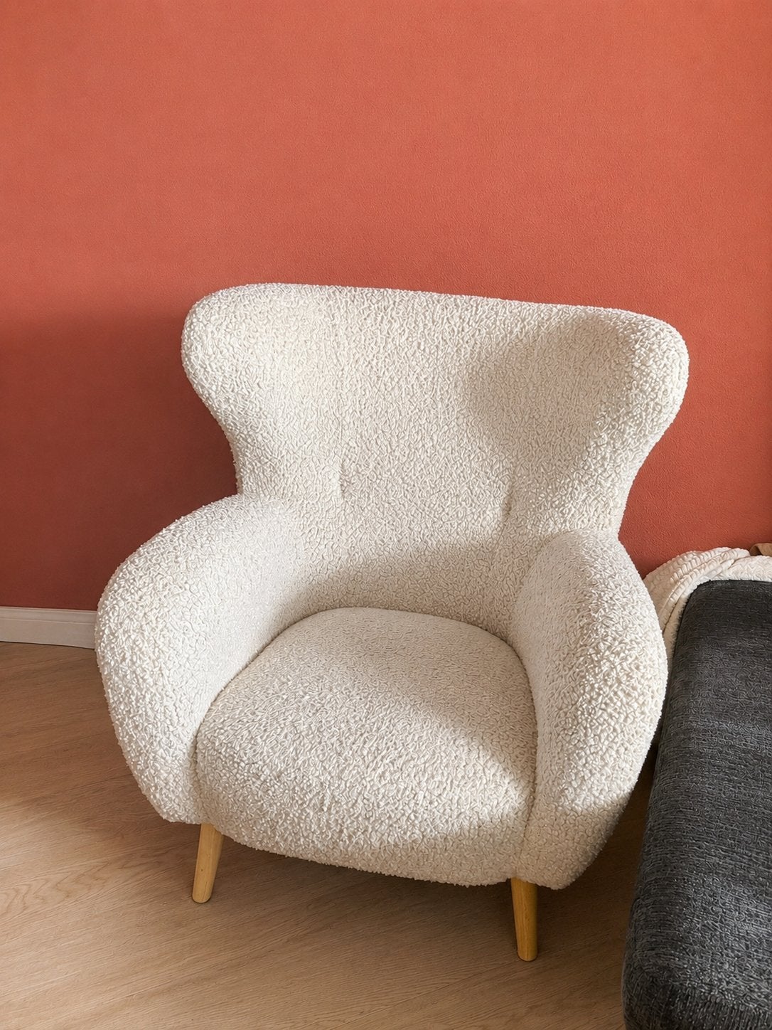 Vildsund Fauteuil - Off-white Teddy Stof, Ophalen, Zo goed als nieuw, Stof, 75 tot 100 cm